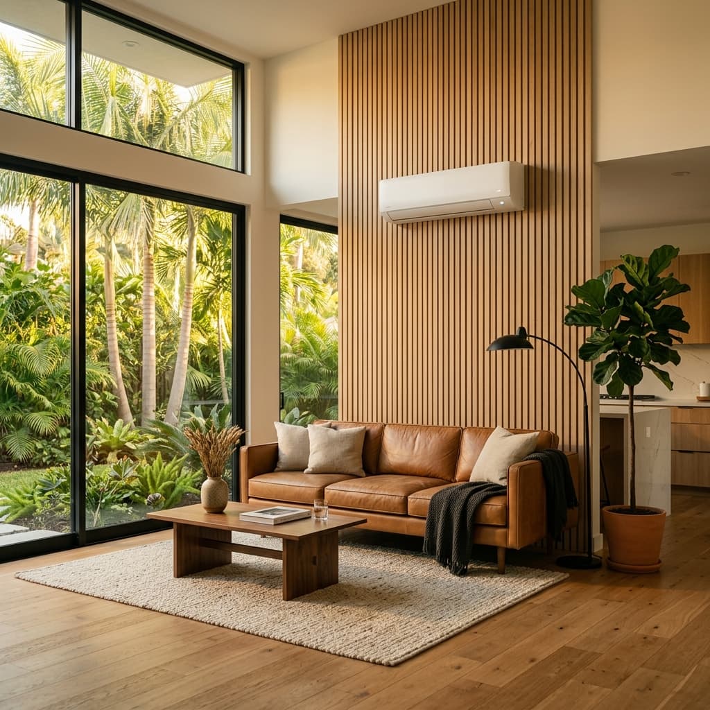 STATUS mini-split in a modern warm-climate home